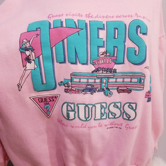 Vintage 1987 Guess Diner theme sweat shirt sweate - Picture 2 of 6
